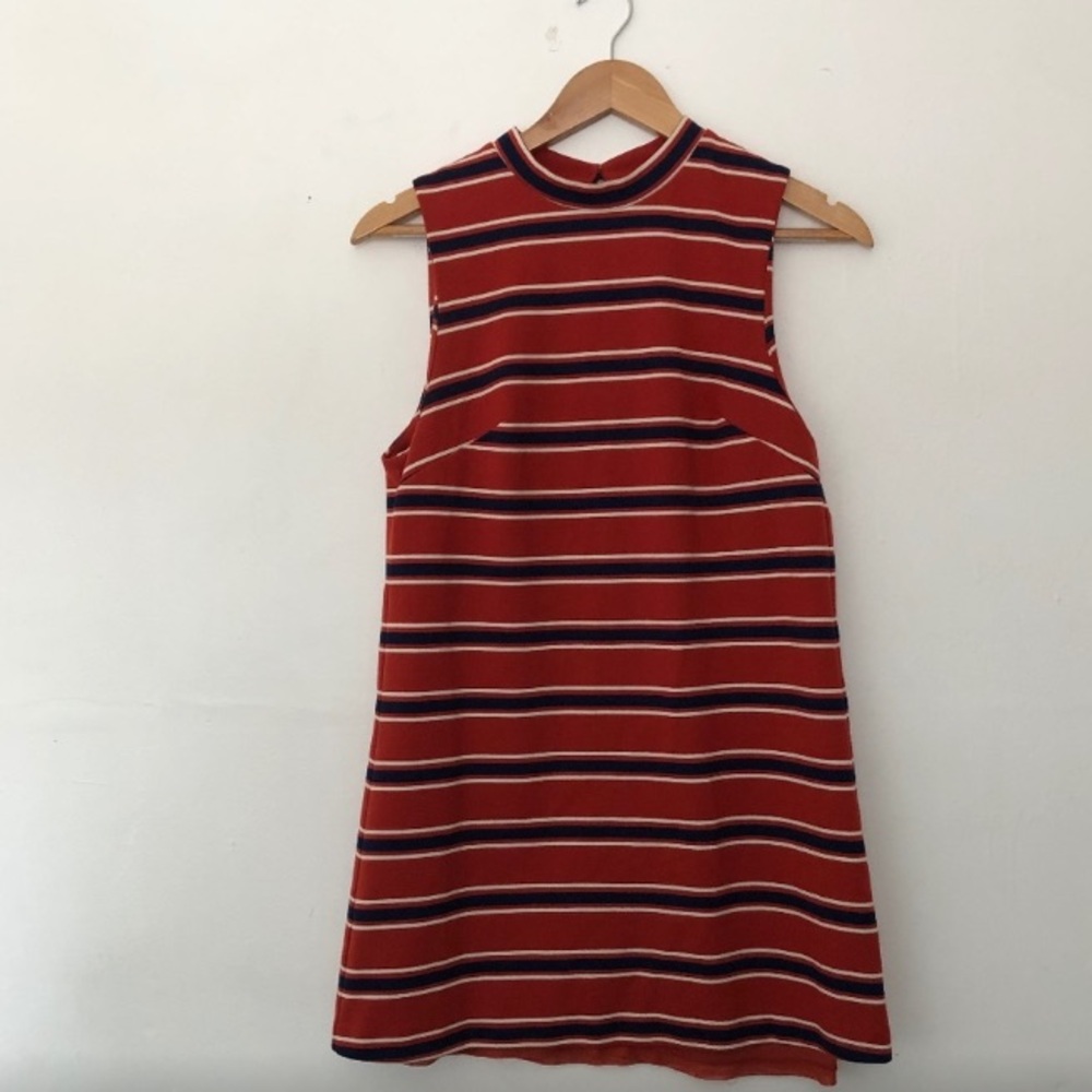 Urban Outfitters Cooperative Waldo Striped Mock Neck dress